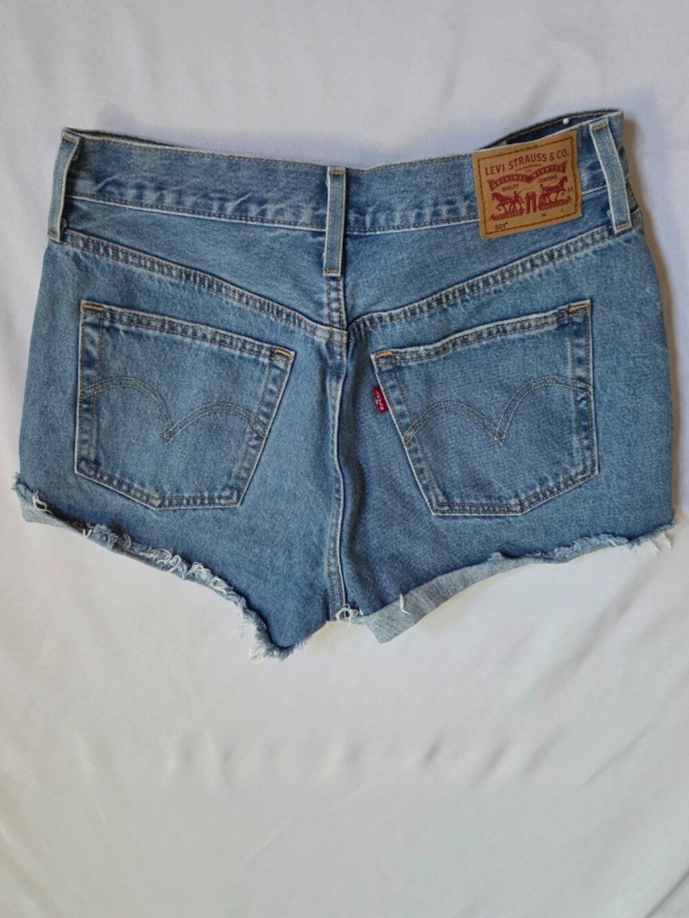 Levi's 501 Button Fly Cutoff Denim Shorts — Distressed Light Wash | W29